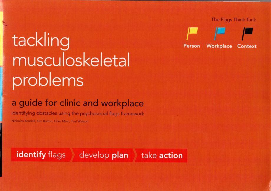tackling musculoskeltal problemの表紙　旗の同定とプランニングと行動　のガイドライン