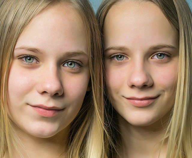 双子の女性の顔